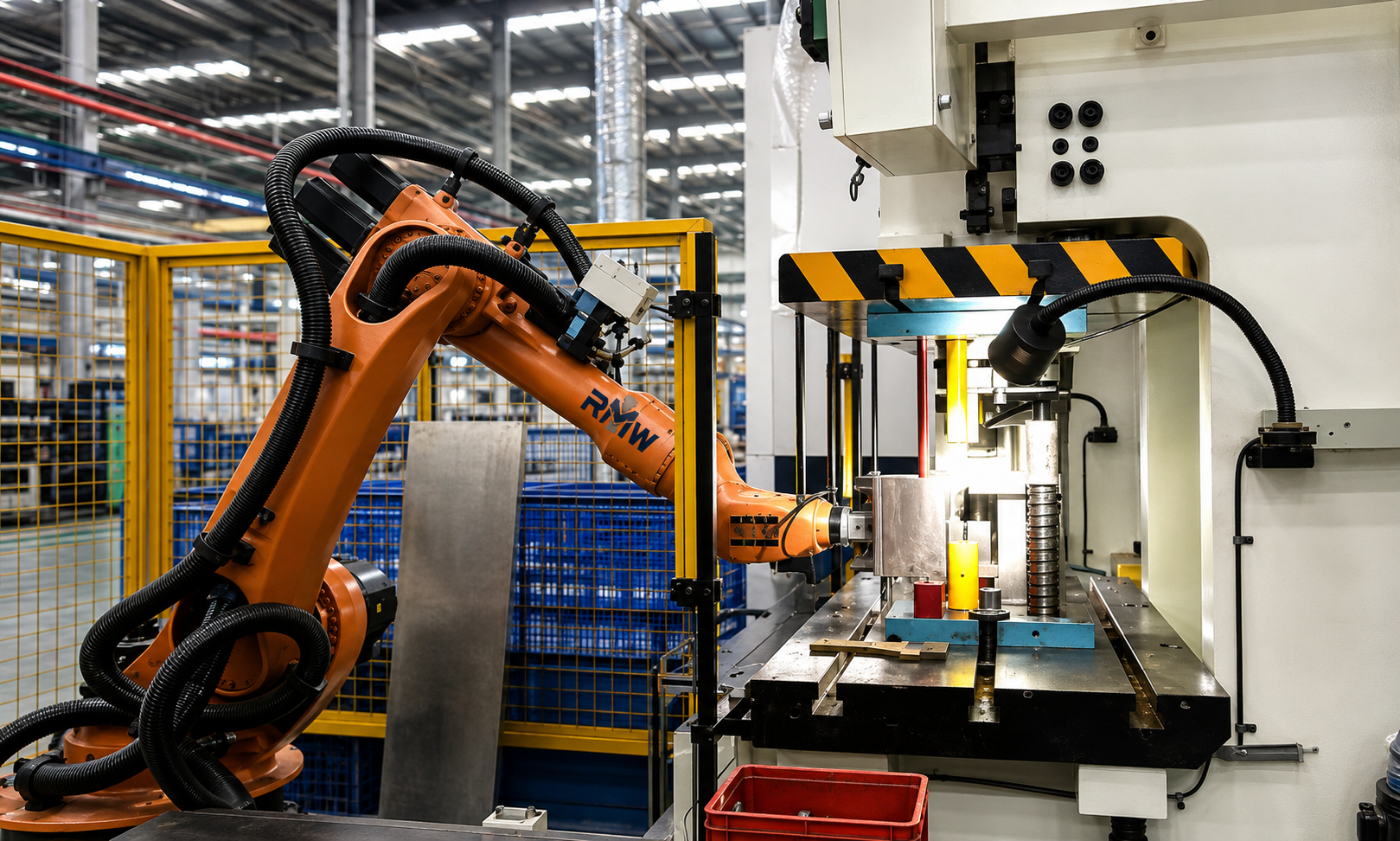 RMW robotic press cell in operation