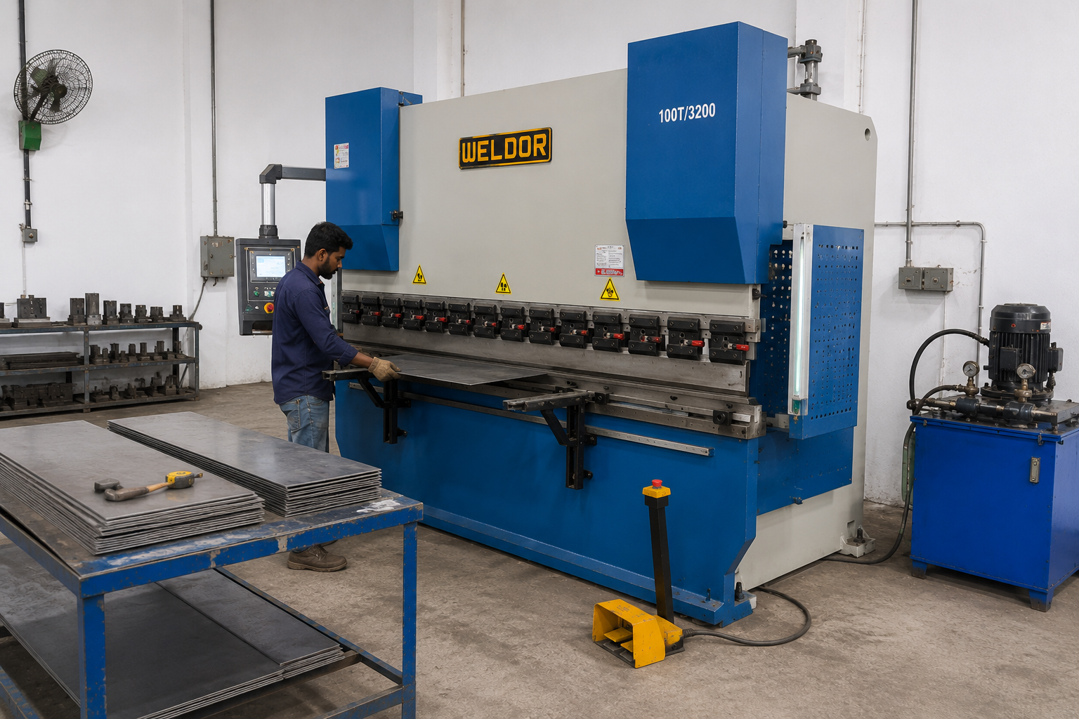 Operator at a WELDOR press brake